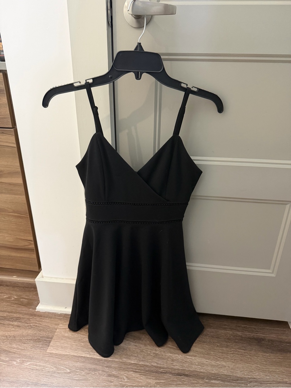 Black Spaghetti Strap A-Line Dress